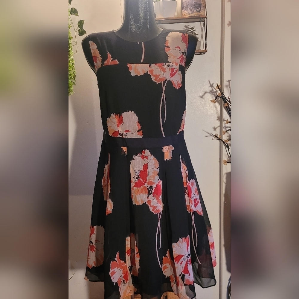 Ann Taylor black/floral dress Size 8